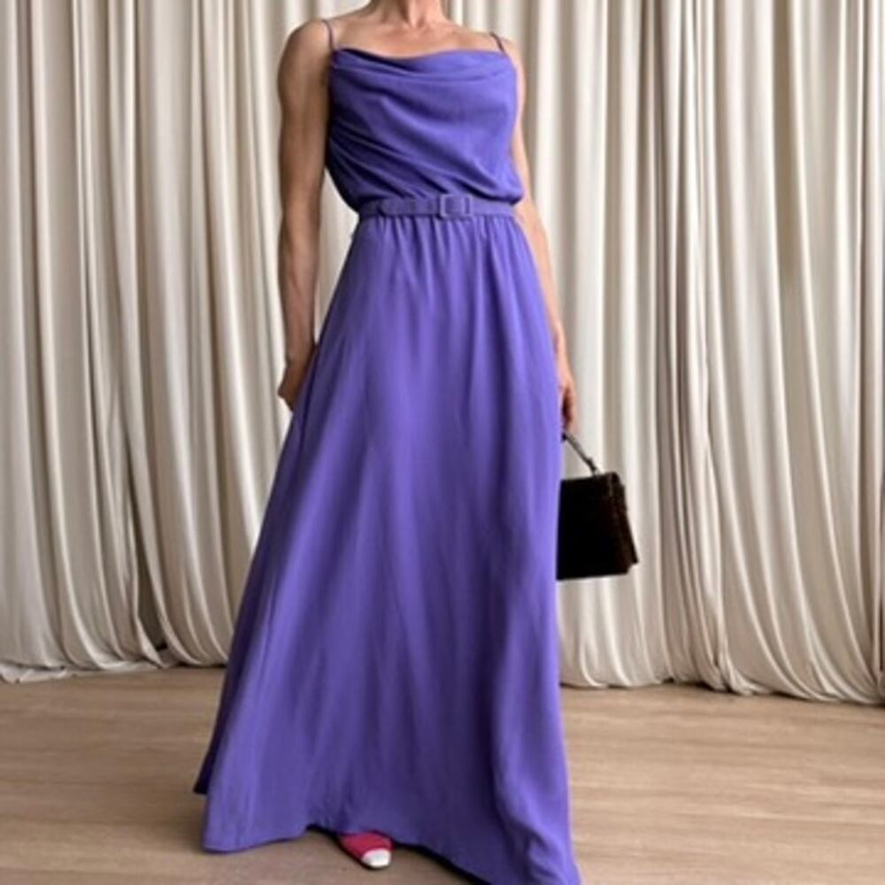 Phillipe Jordur for Ferrali Purple Chiffon Gown - Saks Fifth Ave, Fits Small